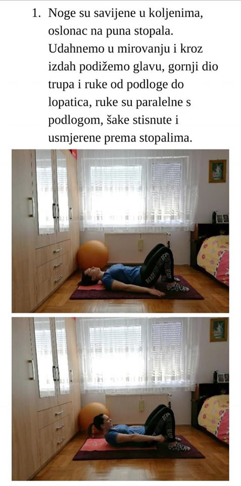 Vježba 1 za mišiće trbuha i leđa - korak 1