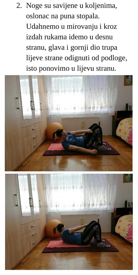 Vježba 1 za mišiće trbuha i leđa - korak 2