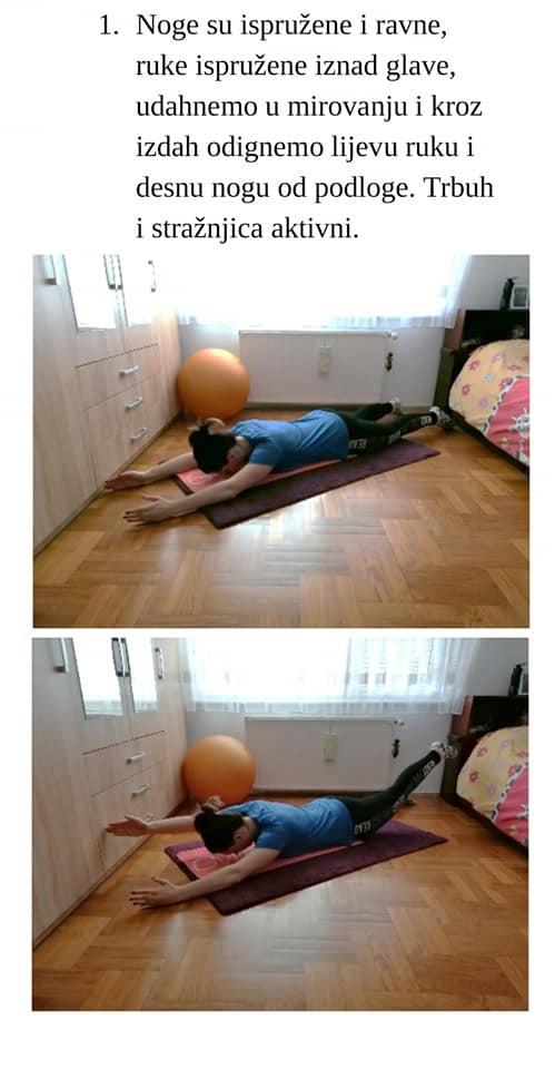 Vježba 2 za mišiće trbuha i leđa - korak 1