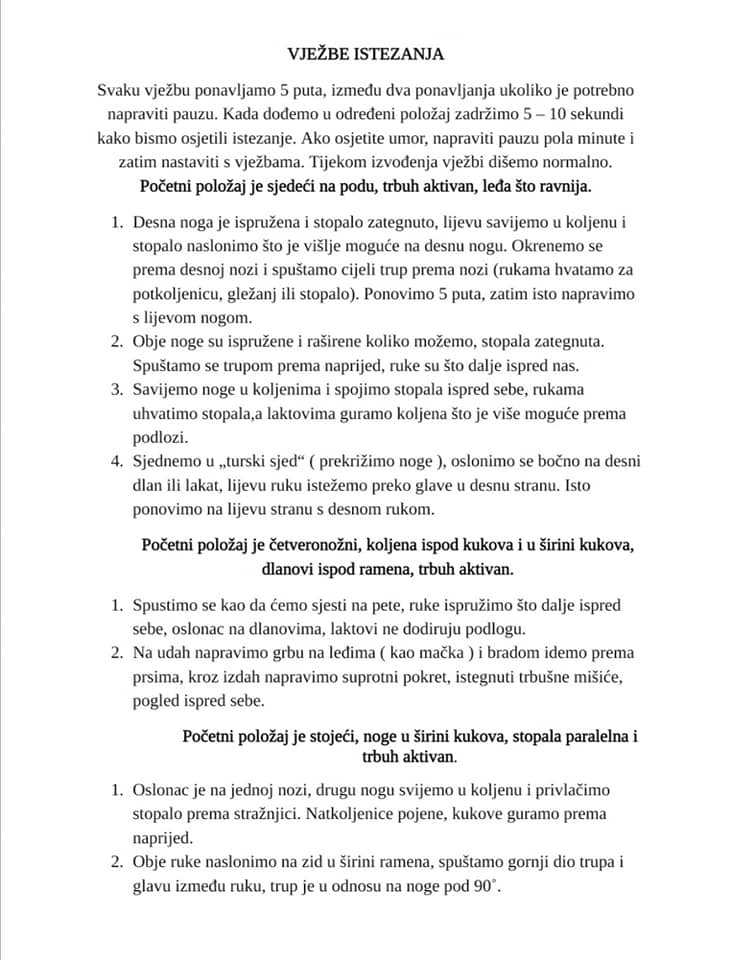 Vježbe istezanja opis