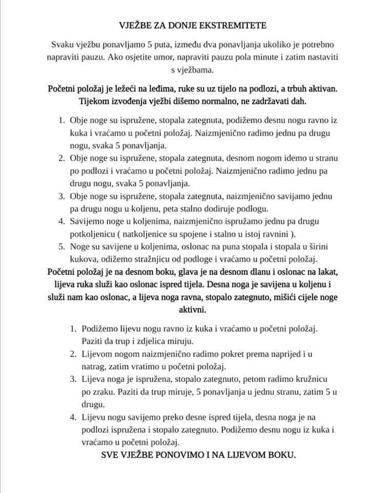 Opis vježbe za donje ekstremitete